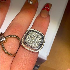 Lia Sophia Crystal Gemstone Silver Square